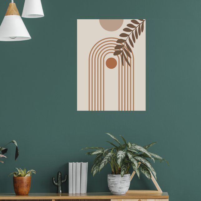 Affiche Feuille de palmier arc-en-ciel Soleil, Art géométr (Salon 1)