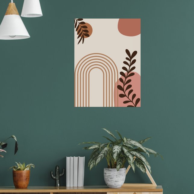 Affiche Feuille de palmier arc-en-ciel Soleil, Art géométr (Salon 1)