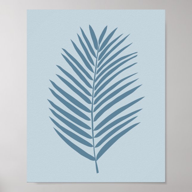 Affiche Feuille de palmier bleu clair (Devant)