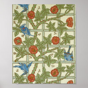 Affiche Feuille de papier peint William morris d'un ensemb