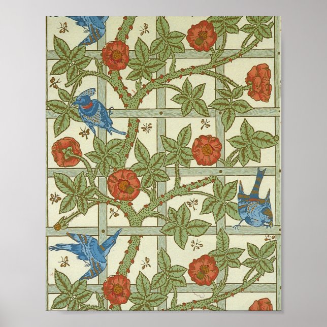 Affiche Feuille de papier peint William morris d'un ensemb (Devant)