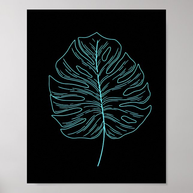 Affiche Feuille de Plante de fromage suisse Neon (Devant)