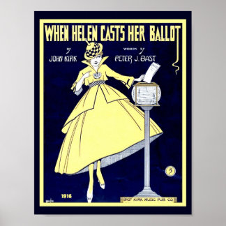 Affiche Feuille de suffrage pour femmes Musique 1916 Copie