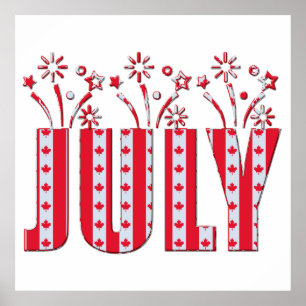 Affiche Feuille d'érable canadienne juillet Bonne fête du 