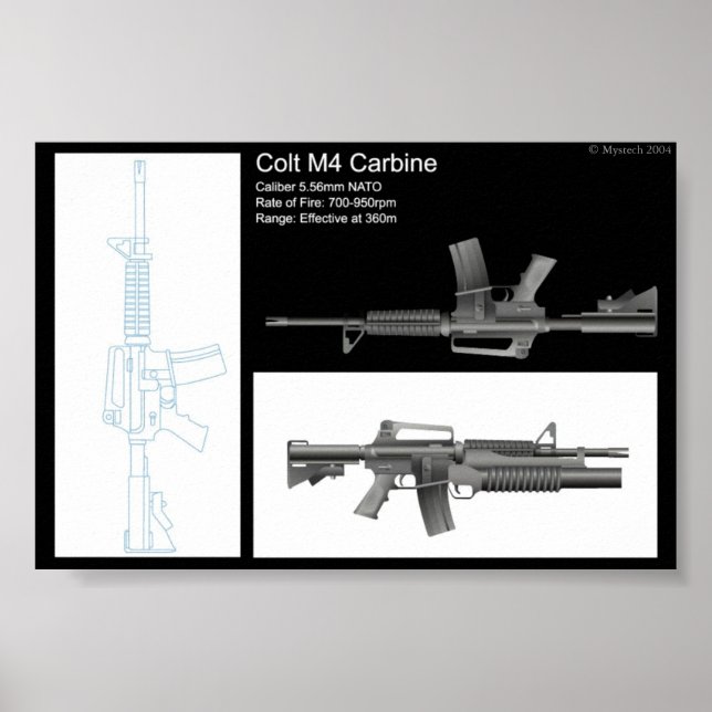 Affiche Feuille d'état M4 Carbine (Devant)