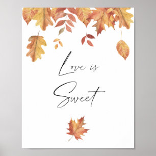 Affiche Feuille en chute - l'amour est doux prendre un rég