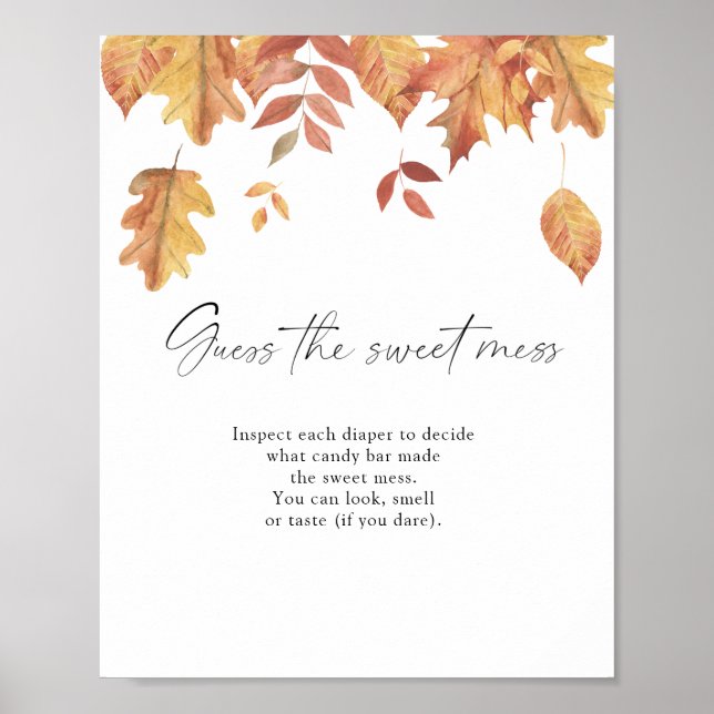 Affiche Feuille en chute libre - devinez le doux désordre (Devant)