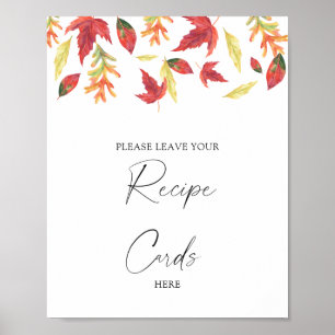 Affiche Feuille en chute - Votre carte de recettes ici