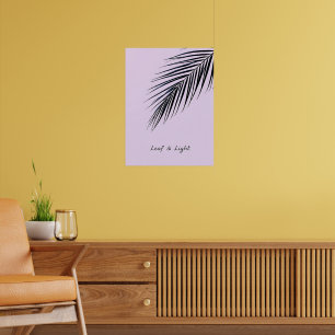 Affiche Feuille et lumière - Feuille de palme minimaliste