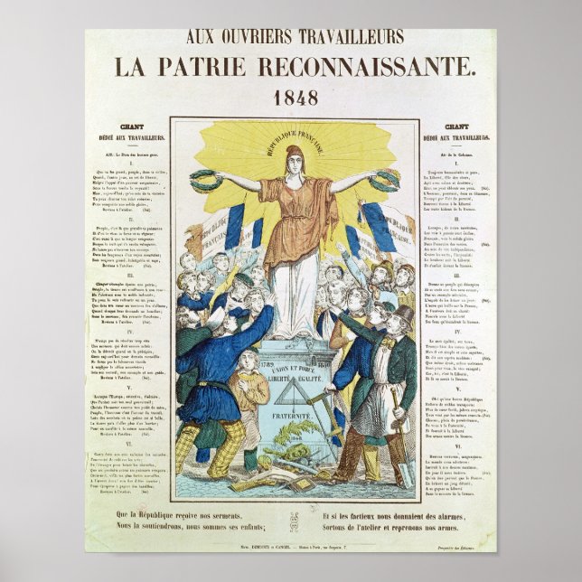 Affiche feuille lyrique pour une chanson dédiée à (Devant)