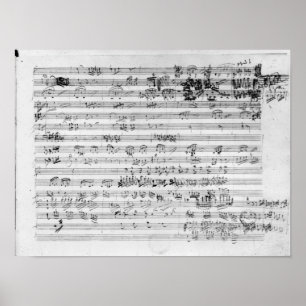 Affiche Feuille manuscrite de score pour l'opus de bemol