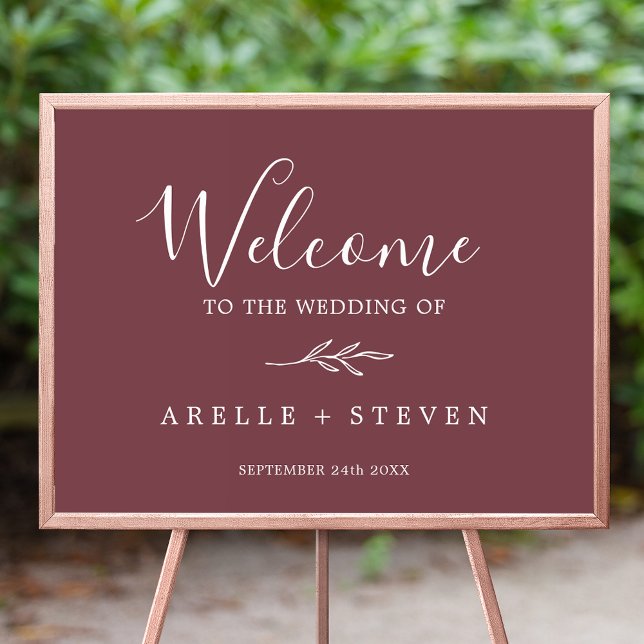 Affiche Feuille minimale | Accueil Mariage Bourgogne (Créateur téléchargé)