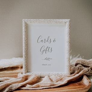 Affiche Feuille minimale Olive Green Cards and Gips Post