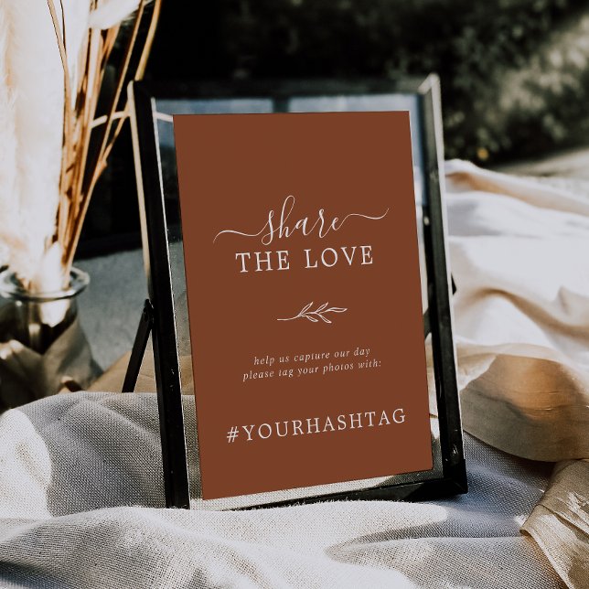 Affiche Feuille minimale | Terracotta Partager Le Hashtag  (Créateur téléchargé)