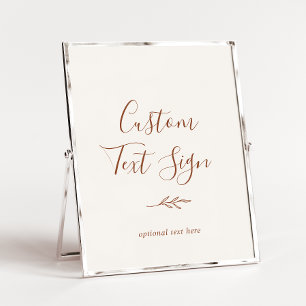 Affiche Feuille minimaliste   Signe texte personnalisé Crè