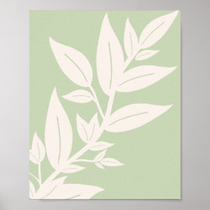 Affiche Feuille Pastel Green
