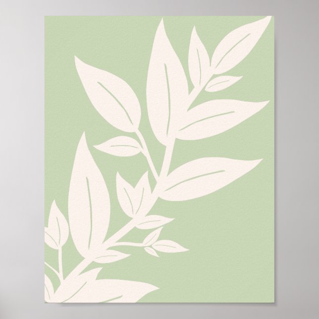 Affiche Feuille Pastel Green (Devant)