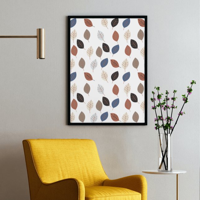 Affiche Feuille Retro automne couleurs Motif (Créateur téléchargé)