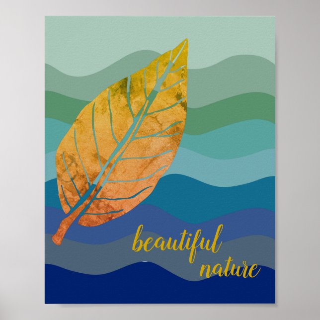 Affiche Feuille rustique Nature Love Art Paint (Devant)