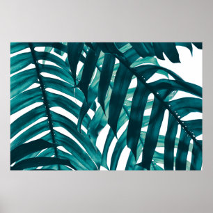 Affiche feuille tropicale, bande de feuillage exotique sou