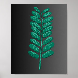 Affiche feuille verte