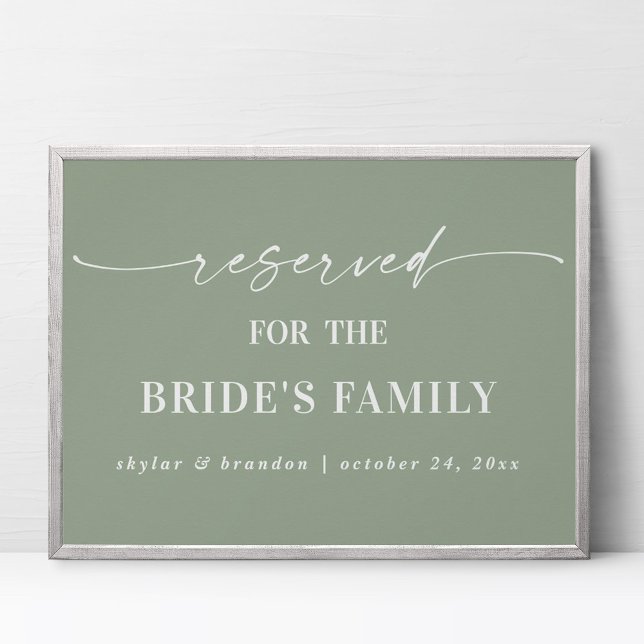 Affiche Feuille Verte Panneau de Mariage Réservé à la Fami (Créateur téléchargé)