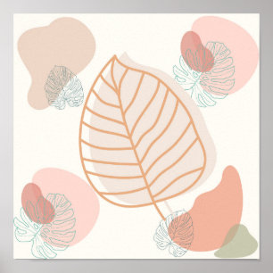 Affiche Feuille Vintage minimale