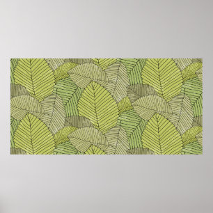 Affiche Feuilles Abstraites motif coloré