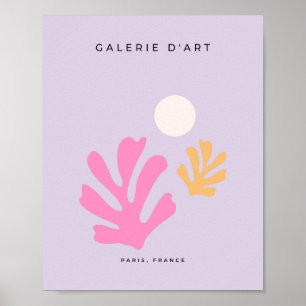 Affiche Feuilles Abstraits découpés Formes violet