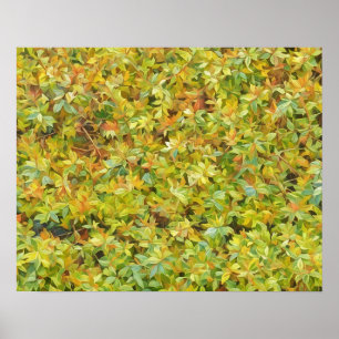 Affiche Feuilles Abstraits Vert Aquarelle Style Art