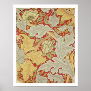Affiche Feuilles Acanthus et rose sauvage sur un dos pourp