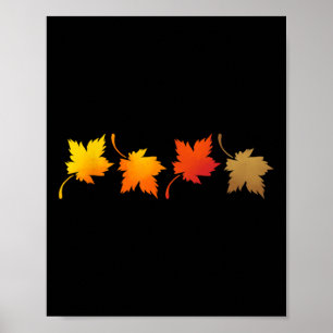 Affiche Feuilles Automatiques Et Octobre Automne