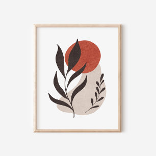 Affiche Feuilles botaniques avec formes Abstraites Art