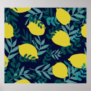 Affiche Feuilles citron : arrière - plan d'illustration vi