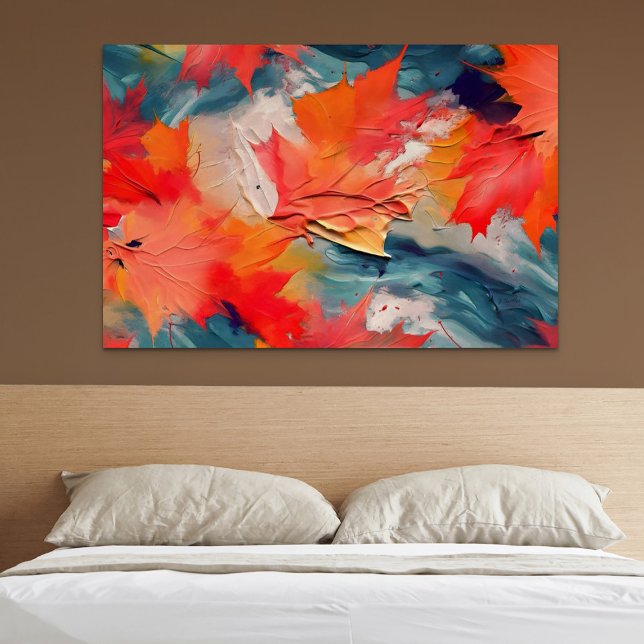 Affiche Feuilles dans le vent – Mouvement abstrait d'autom (Leaves In The Wind – Abstract Autumn Motion)