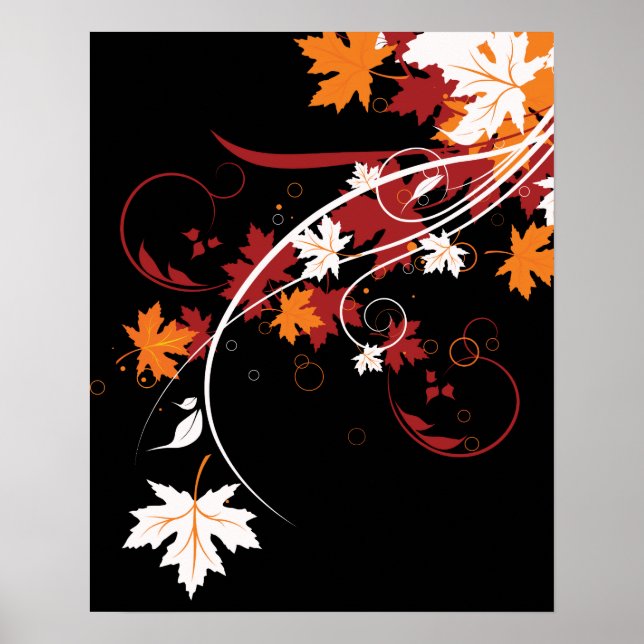 Affiche Feuilles d'automne Abstraites (Devant)