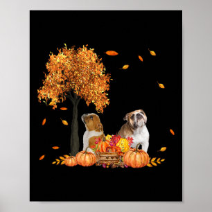 Affiche Feuilles d'automne Amoureux des chiens Halloween T