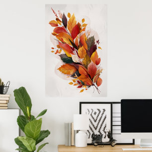 Affiche Feuilles d'automne Aquarelle Art