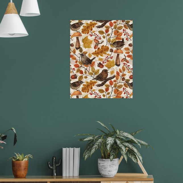 Affiche Feuilles d'automne, baies, champignons et fleurs (Salon 1)