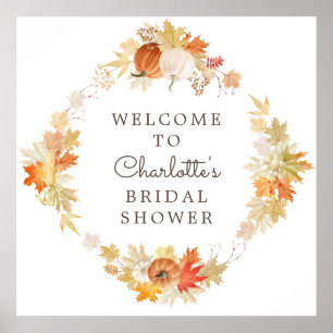 Affiche Feuilles d'automne Citrouilles Bienvenue à la Baby