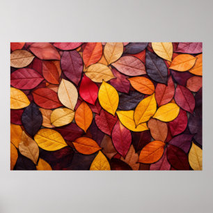 Affiche Feuilles d'automne colorées