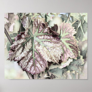 Affiche Feuilles d'automne colorées avec dessin des couleu