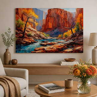 Affiche Feuilles d'automne dans le canyon 