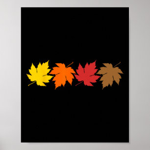 Affiche Feuilles d'automne et automne d'octobre