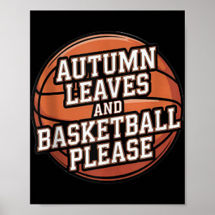 Affiche Feuilles D'Automne Et Basket-Ball S'Il Vous Plaît 