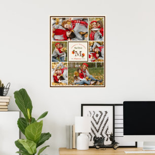 Affiche Feuilles d'automne Famille Monogramme 6 Photo Than