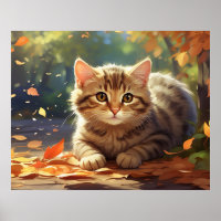 *~* Feuilles d'automne Kitty 5:4 Kitten Cat AP68