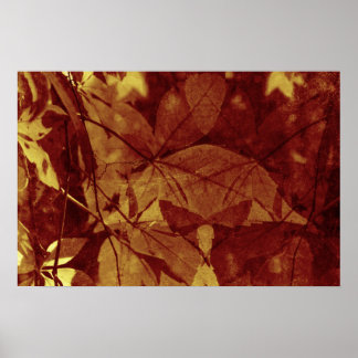 Affiche Feuilles d'automne Tons ocres abstraits