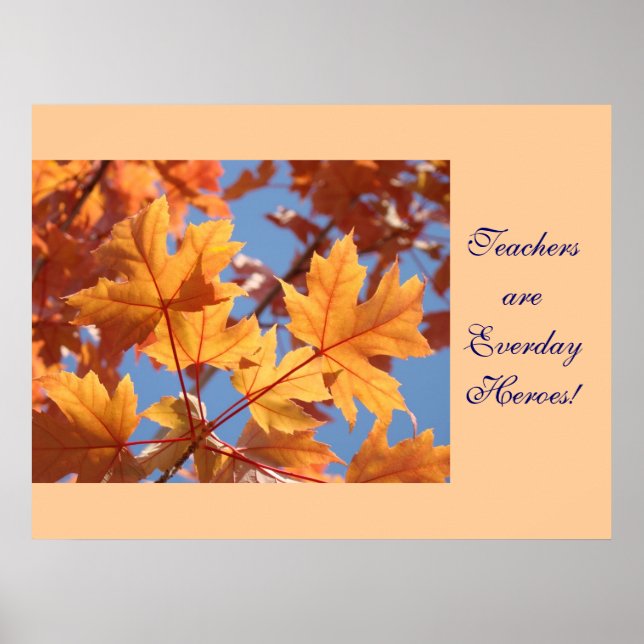 Affiche Feuilles d'automneLes enseignants sont des héros q (Devant)