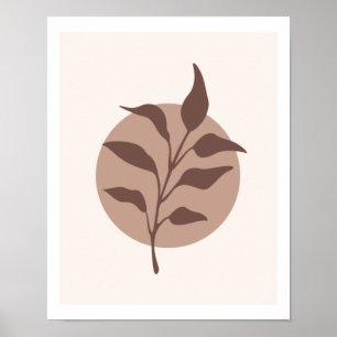 Affiche Feuilles de fleurs botaniques modernes simples sur